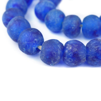 Jumbo Cobalt Recycled Glass Beads Garland