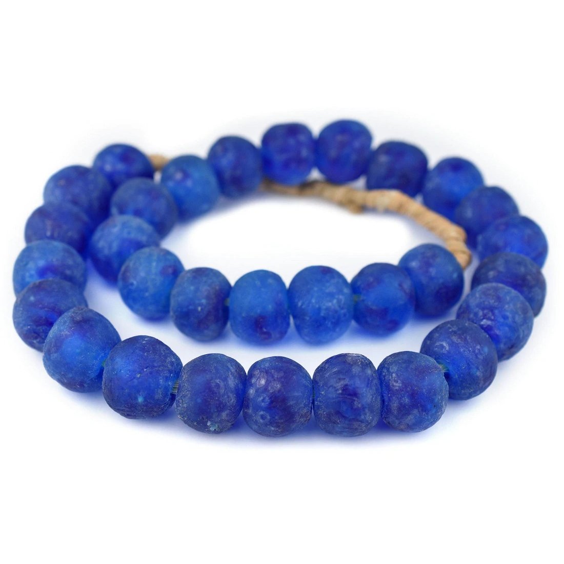 Jumbo Cobalt Recycled Glass Beads Garland