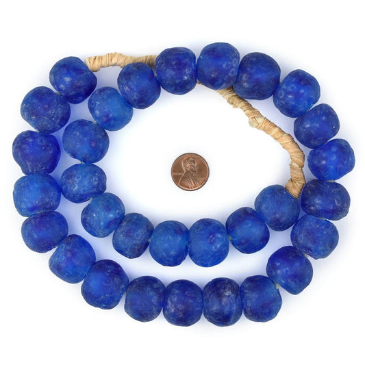 Jumbo Cobalt Recycled Glass Beads Garland