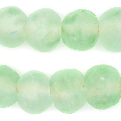 Jumbo Green Aqua Recycled Glass Bead Garland