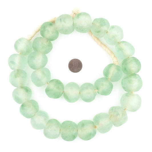 Jumbo Green Aqua Recycled Glass Bead Garland