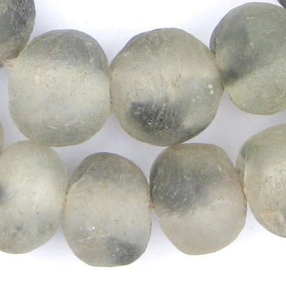 Jumbo Grey Mist Recycled Glass Beads Garland