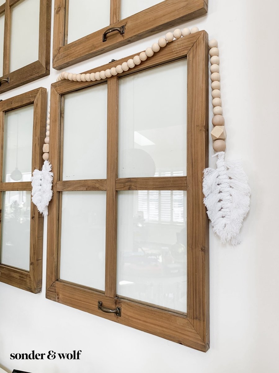 Macrame Feather Bead Garland