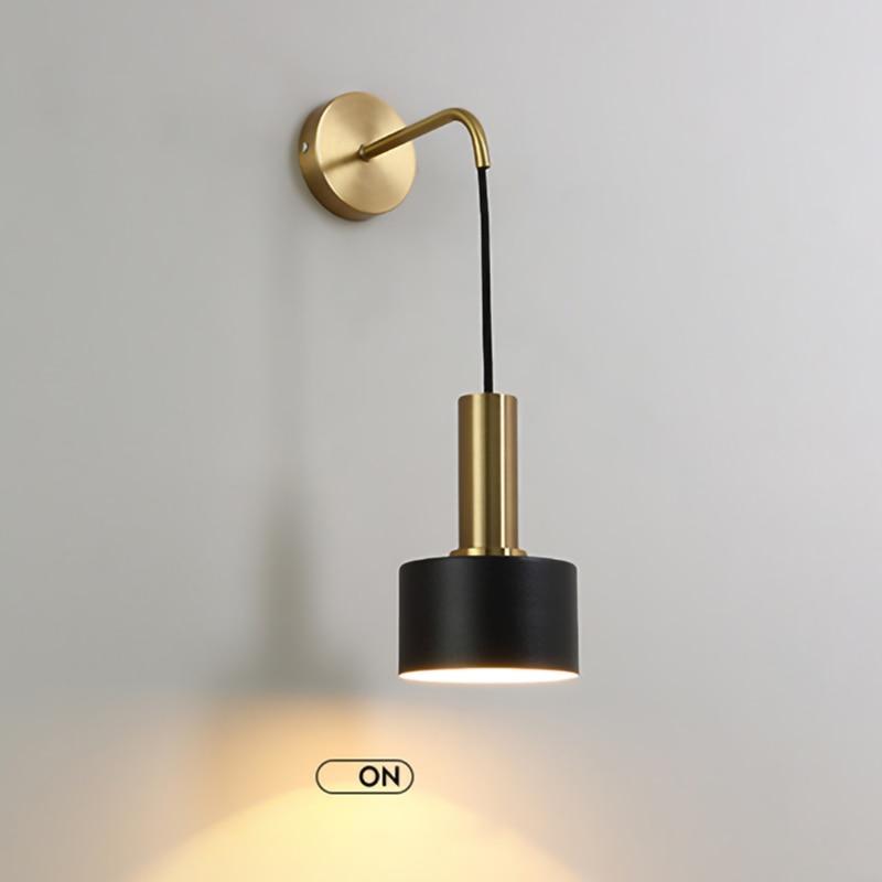 Nordic modern wall lamp E27 LED 110V 220V sconce light gold black