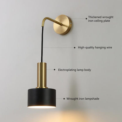 Nordic modern wall lamp E27 LED 110V 220V sconce light gold black