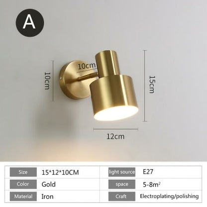 Nordic modern wall lamp E27 LED 110V 220V sconce light gold black