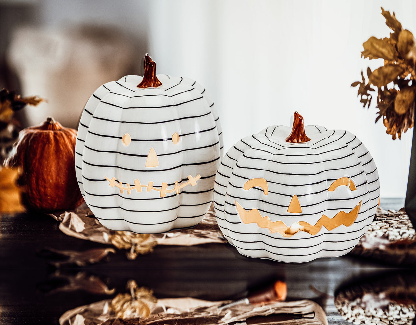 B&W LED Pumpkin