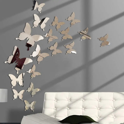 Mirror Wall 3D Butterflies Mirror  Sticker