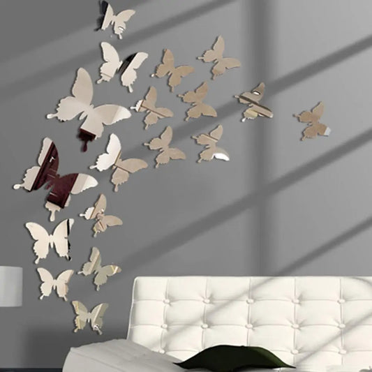 Mirror Wall 3D Butterflies Mirror  Sticker