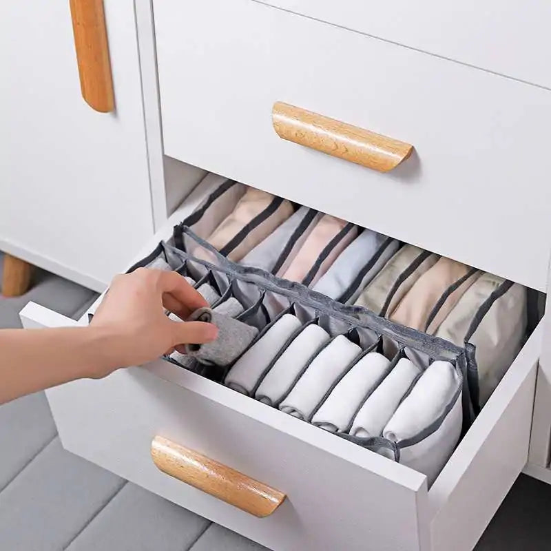 7-Grid Foldable Drawer Organizer for Dorm Closet