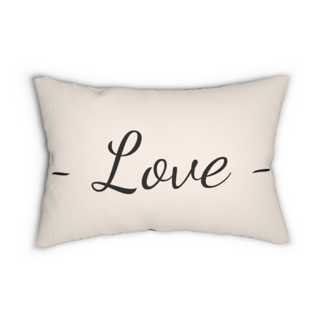 Decorative Throw Pillow - Double Sided Sofa Pillow / Love - Beige