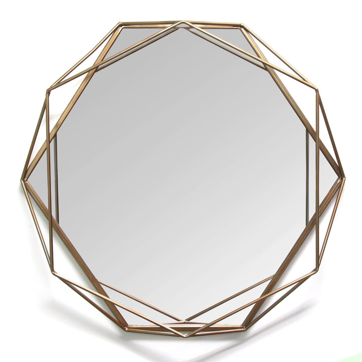 Gold Metal Octagon Framed Wall Mirror