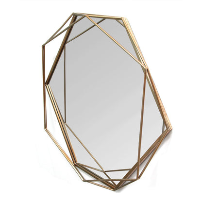 Gold Metal Octagon Framed Wall Mirror