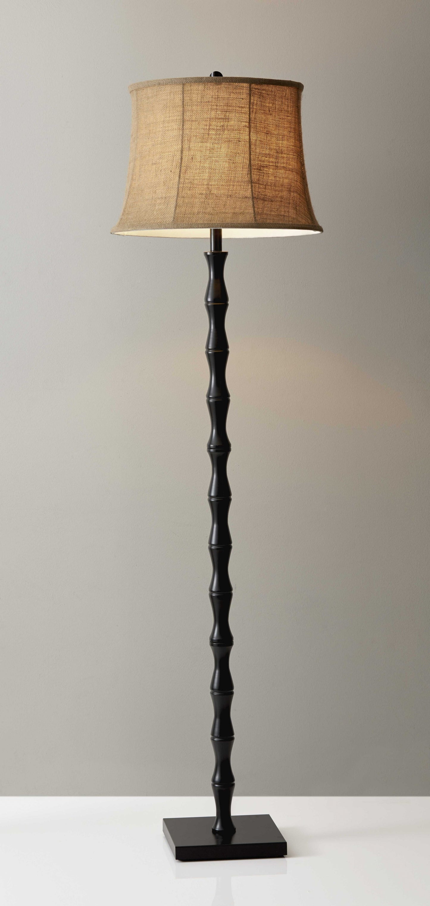 Floor Lamp Black Metal Textured Pole