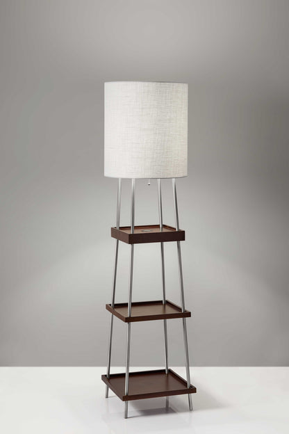 63" Column Floor Lamp With White Drum Shade