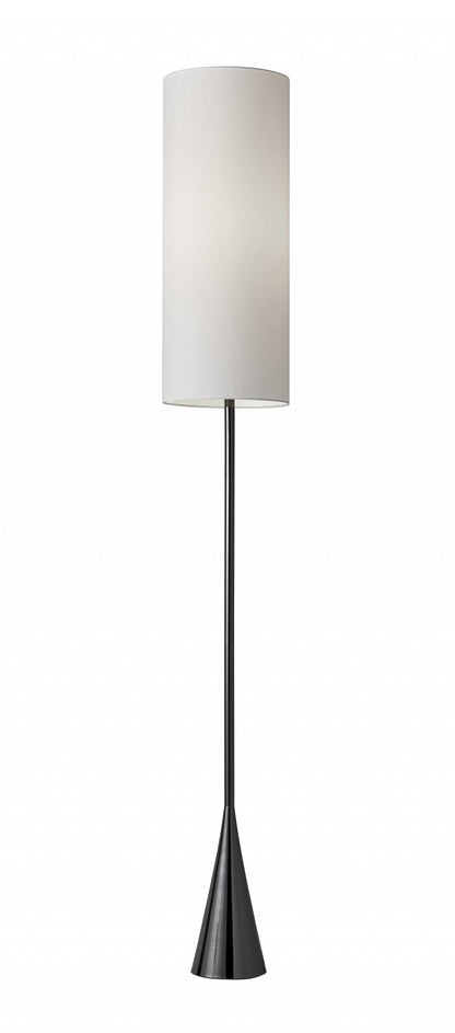 Dramatic Floor Lamp Bell Shaped Base In Black Nickel Finish Metal