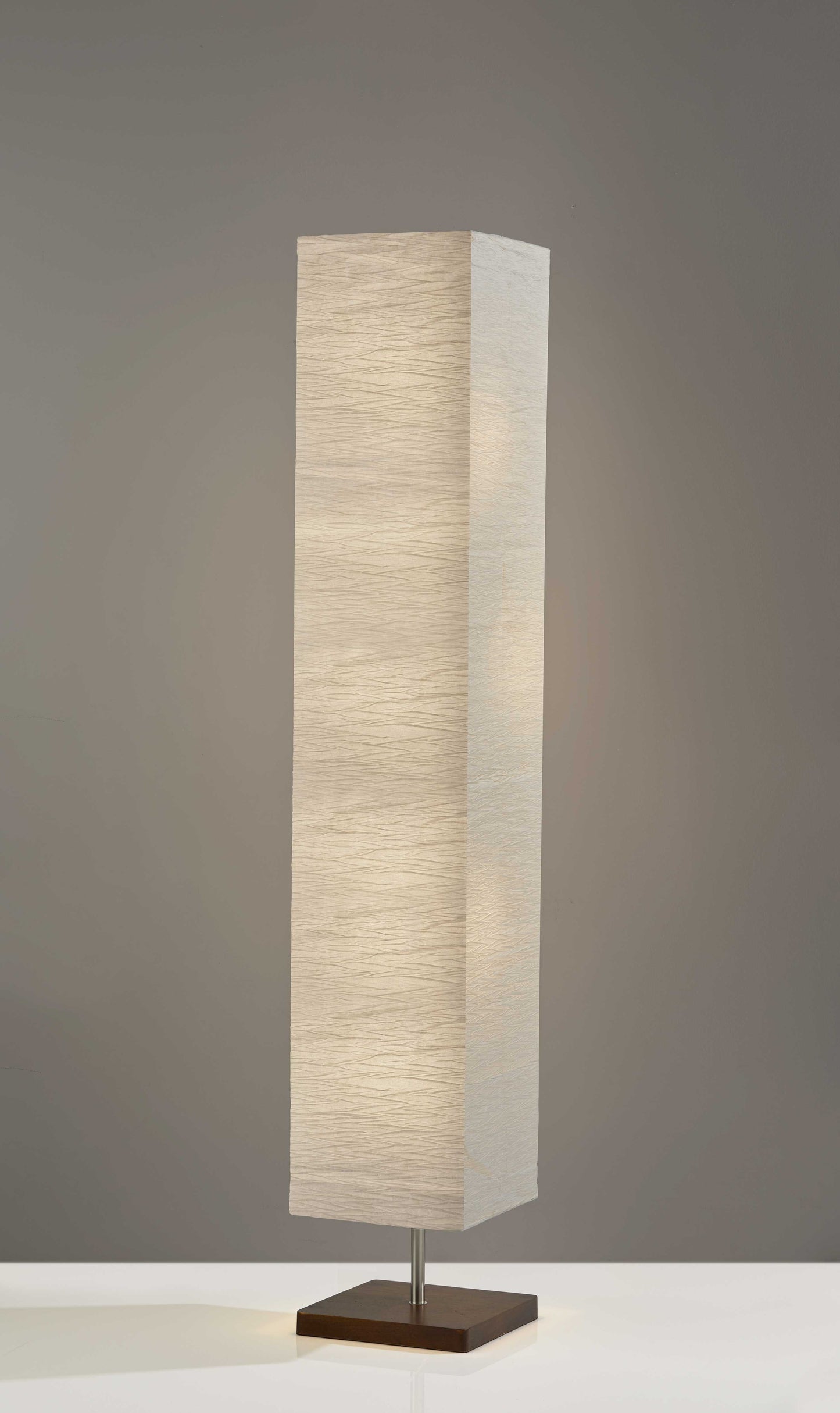 57" Two Light Column Floor Lamp With White Rectangular Shade