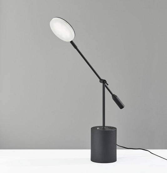 Three Color Adjustable Floor Lamp Black Metal Saucer Led