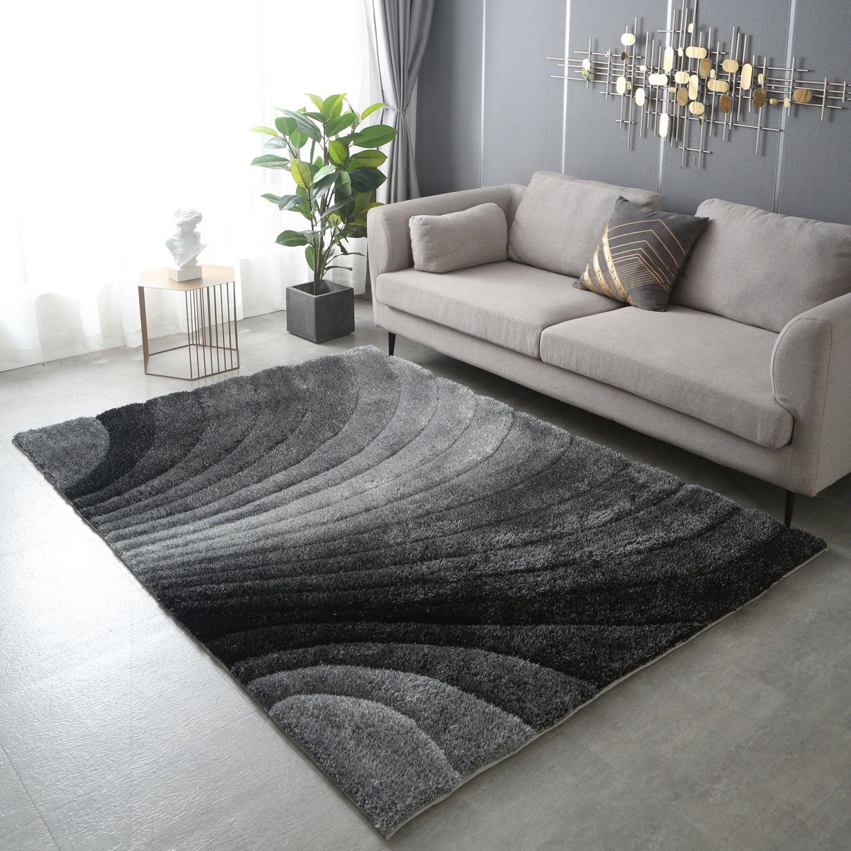 Lana Gray 3D Shag Rug