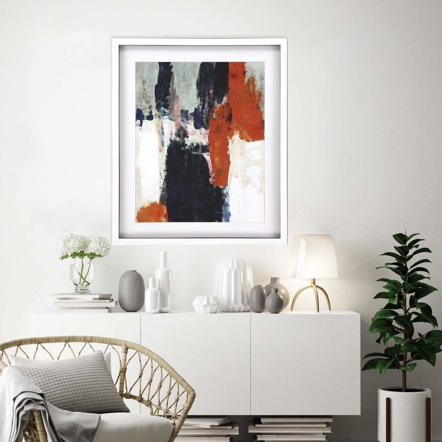 Orange Crush II White Shadowbox Print Wall Art