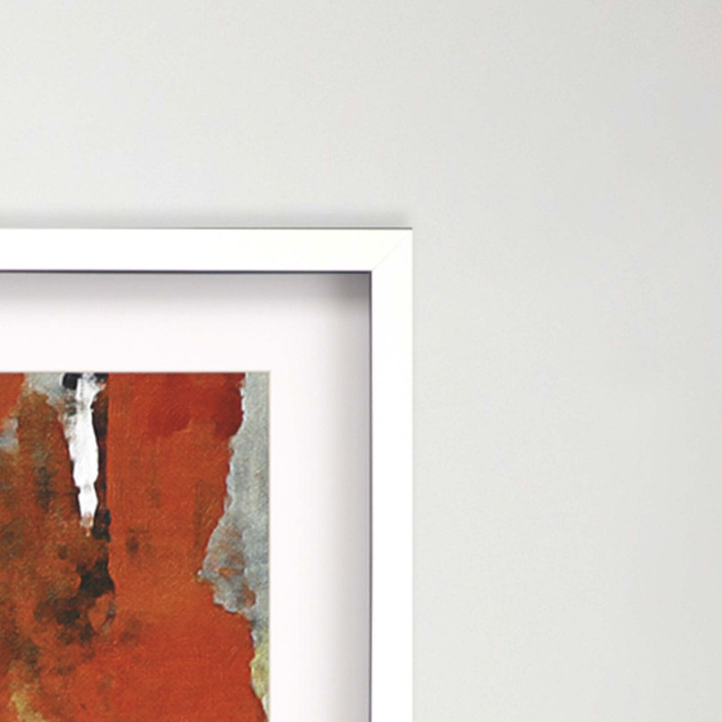 Orange Crush III Abstract White Shadowbox Print Wall Art