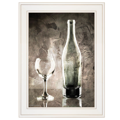 Moody Gray Wine Glass Still Life 1 White Framed Print Wall Art