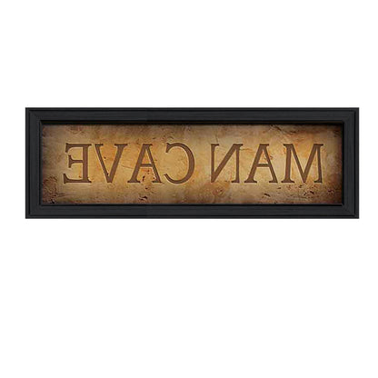 Man Cave 2 Black Framed Print Wall Art