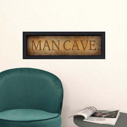 Man Cave 2 Black Framed Print Wall Art