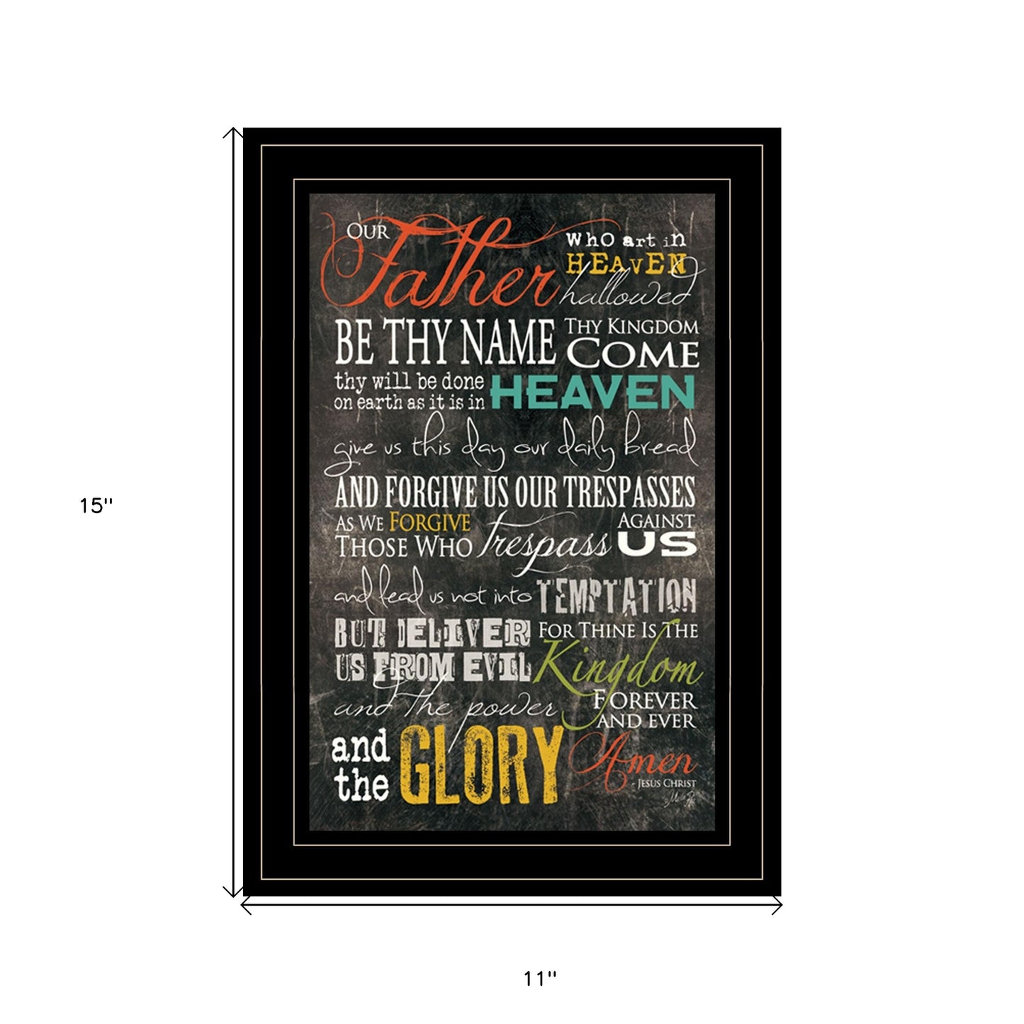 The Lords Prayer 4 Black Framed Print Wall Art