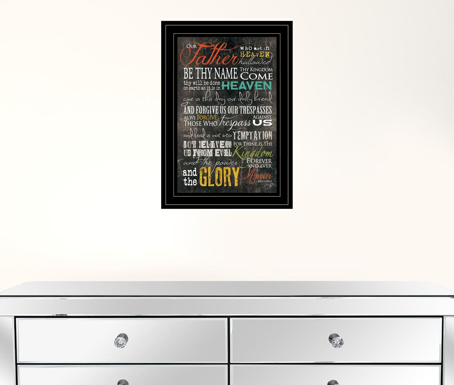 The Lords Prayer 4 Black Framed Print Wall Art