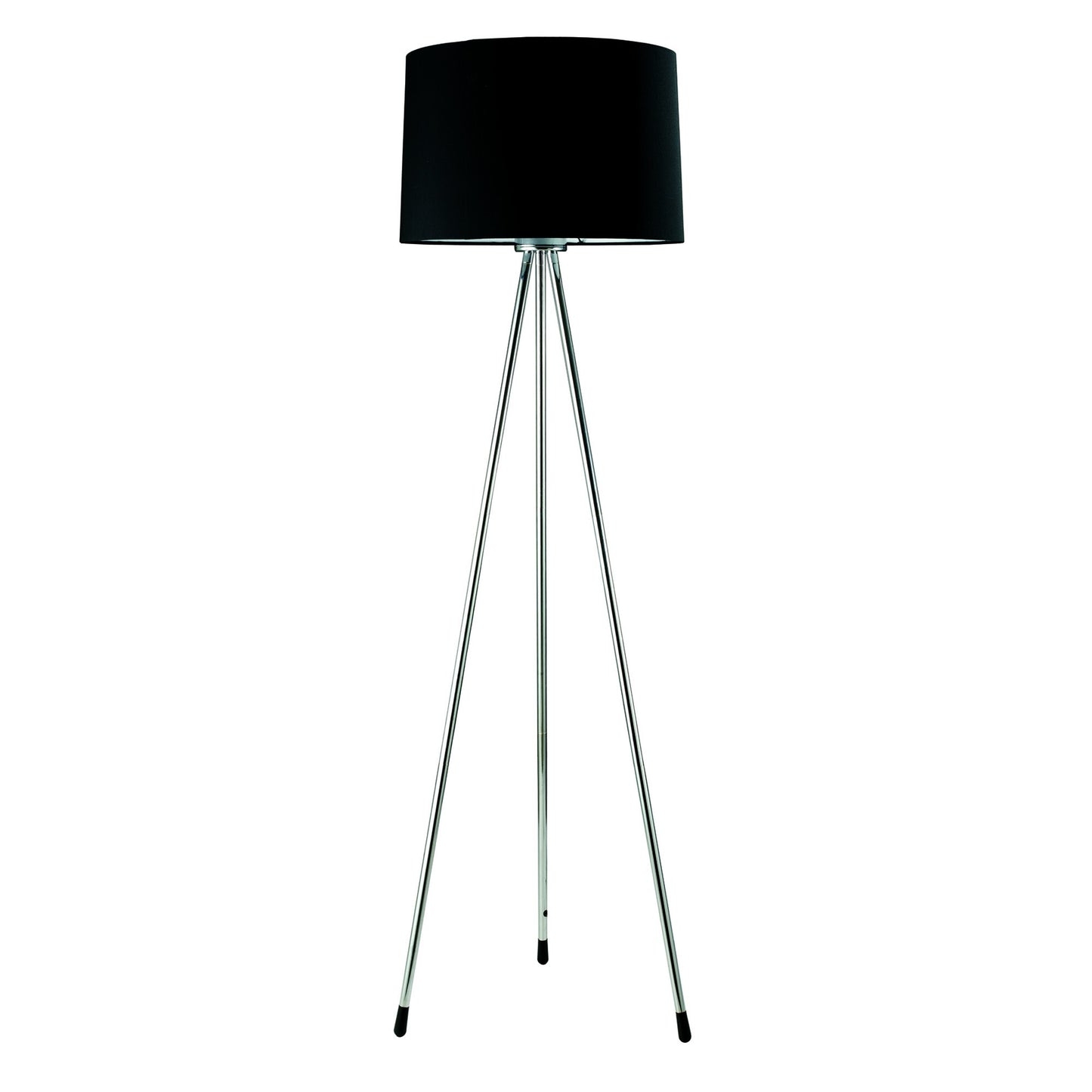 59" Black Tripod Floor Lamp With Black Drum Shade