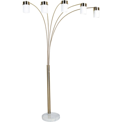 Five Light Gold Metal Floor Lamp