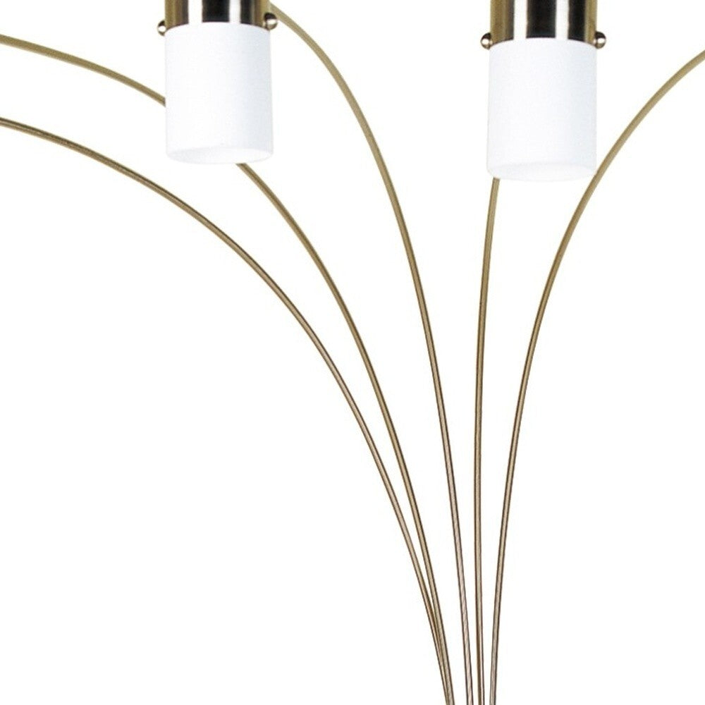 Five Light Gold Metal Floor Lamp