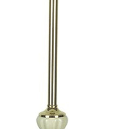 60" Brass Ceramic Traditional Shaped Floor Lamp With Ivory Empire Shade