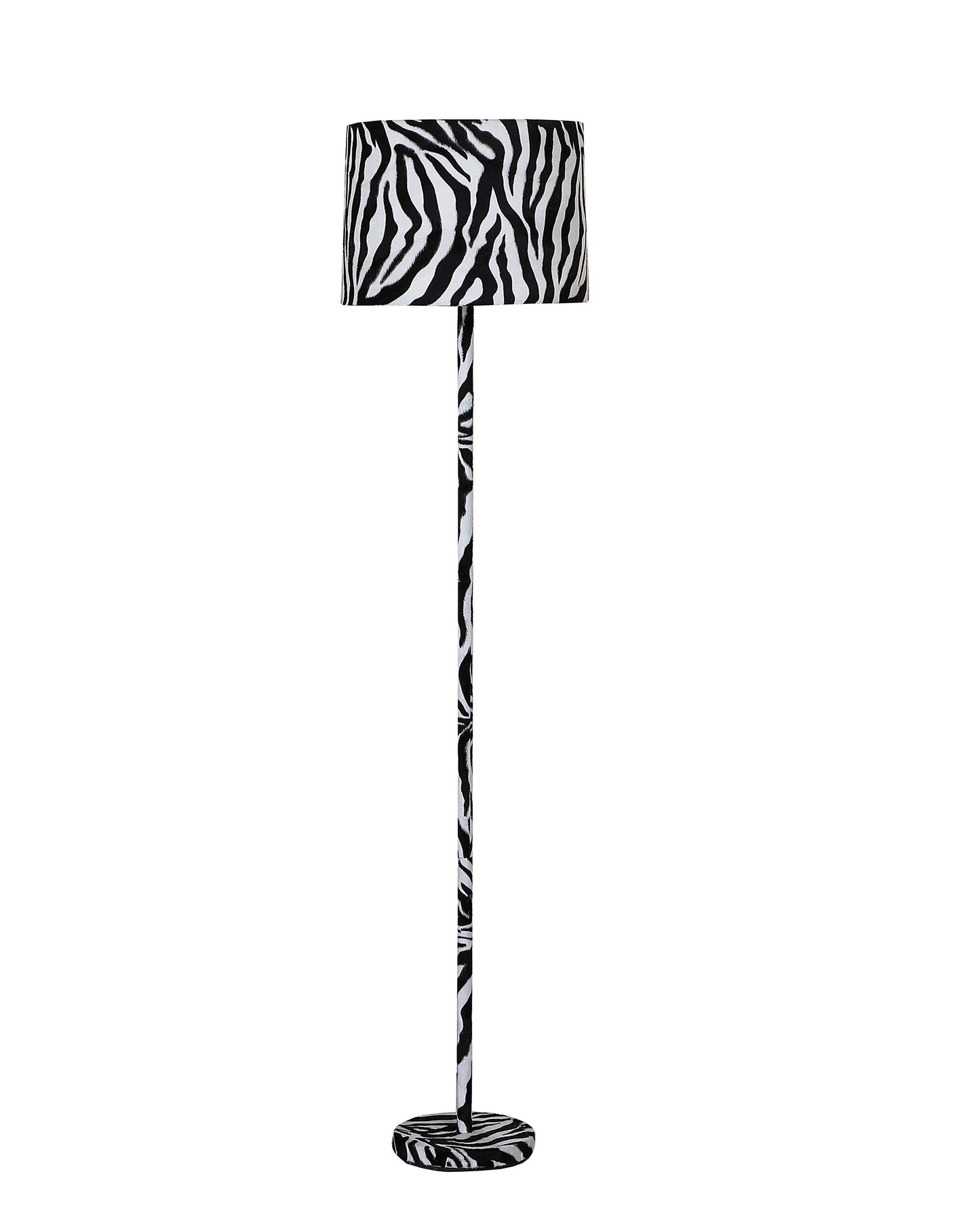 59" Mod Black and White Faux Zebra Floor Lamp