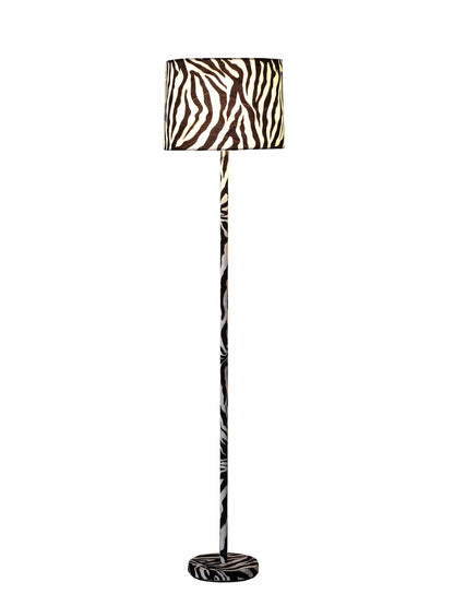 59" Mod Black and White Faux Zebra Floor Lamp