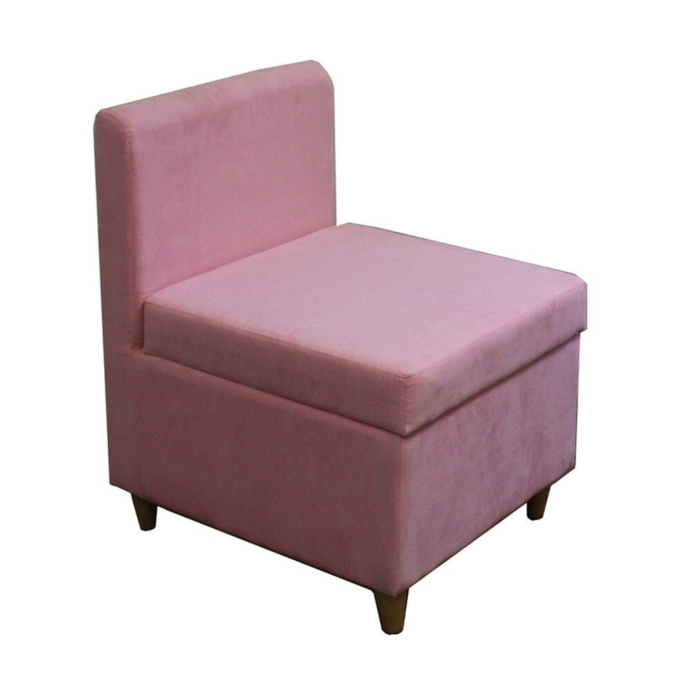 Mod Pink Mauve Microfiber Armless Accent Chair with Storage 29"