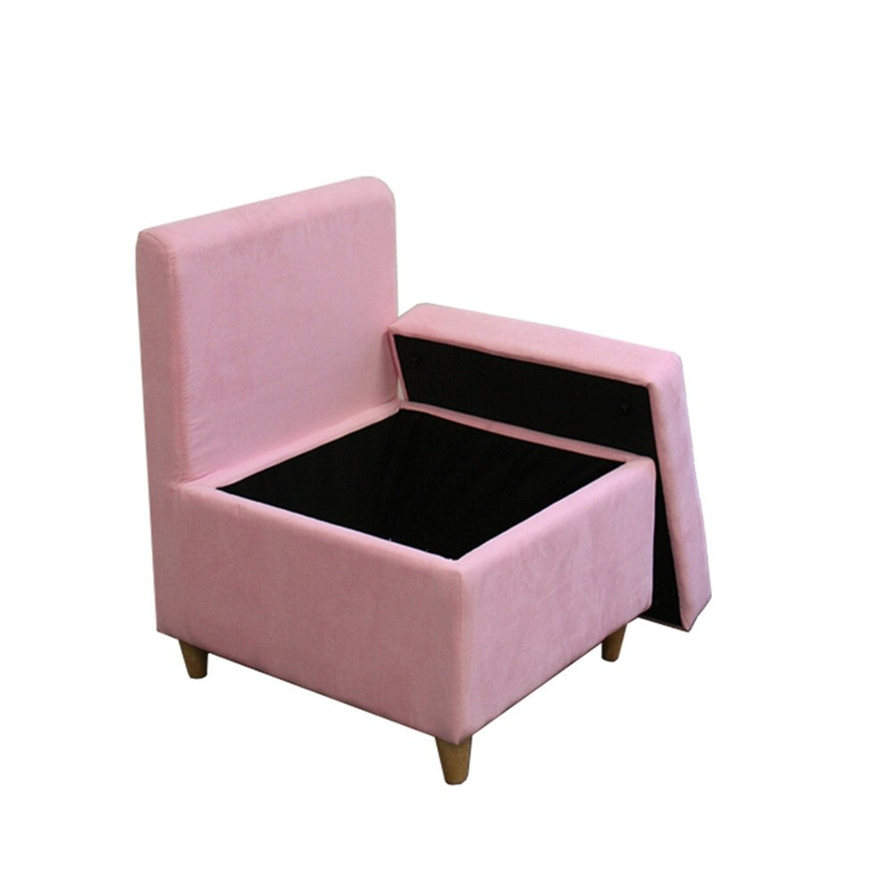 Mod Pink Mauve Microfiber Armless Accent Chair with Storage 29"