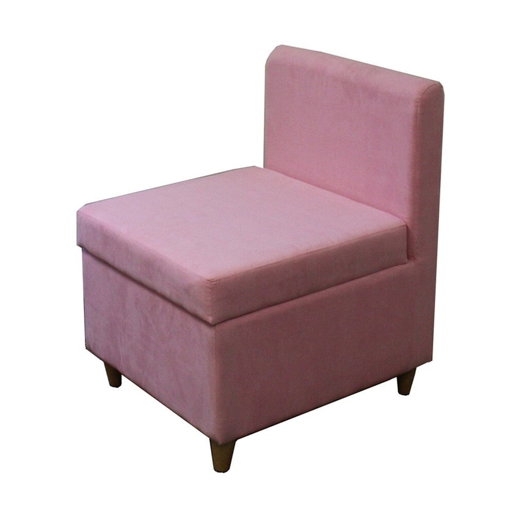 Mod Pink Mauve Microfiber Armless Accent Chair with Storage 29"