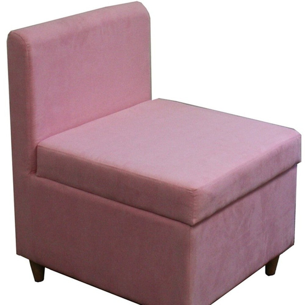 Mod Pink Mauve Microfiber Armless Accent Chair with Storage 29"