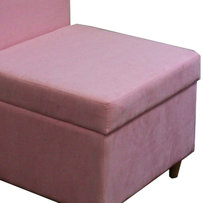 Mod Pink Mauve Microfiber Armless Accent Chair with Storage 29"