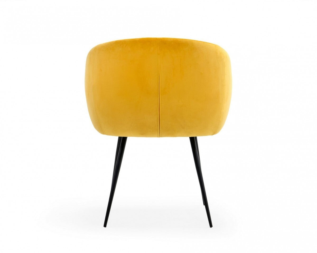 Yellow Velvet Modern Dining Chair