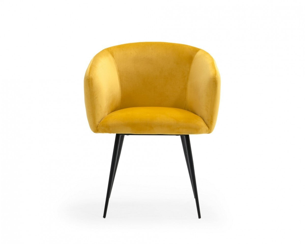 Yellow Velvet Modern Dining Chair