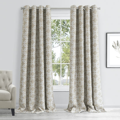 84" Sand Interlock Pattern Window Curtain Panel