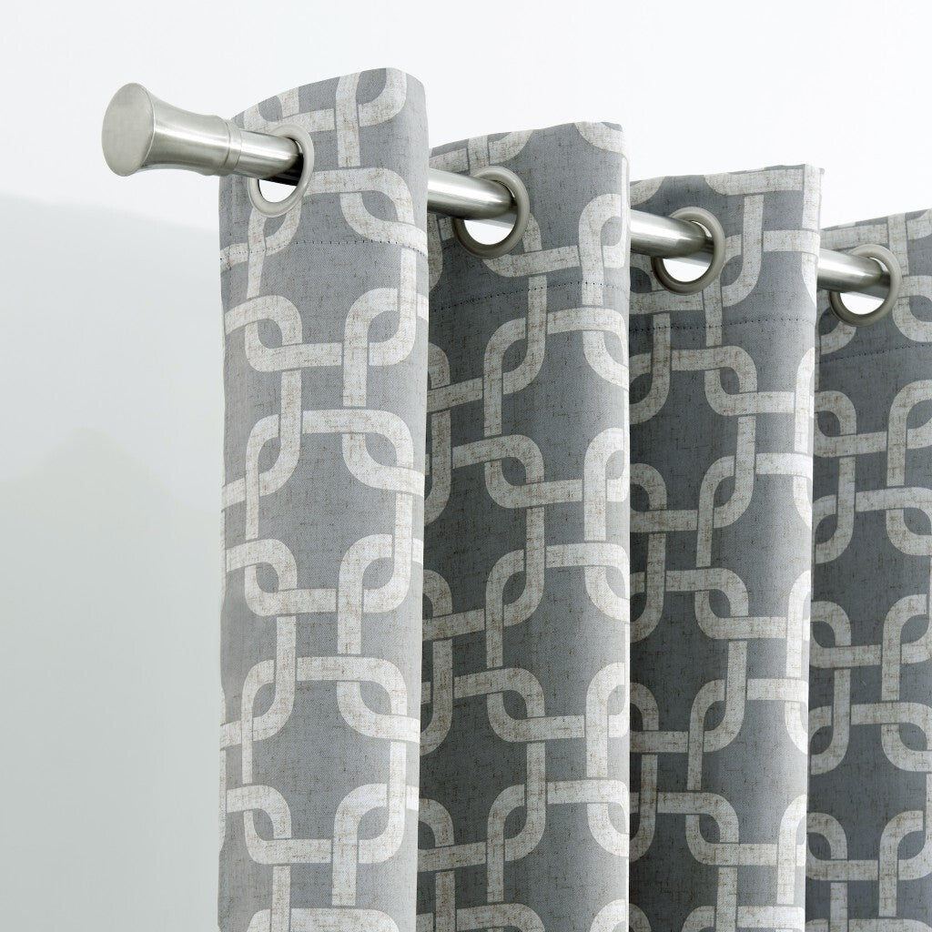 84" Silver Interlock Pattern Window Curtain Panel