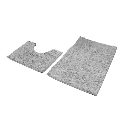 2 Pcs Bathroom Rugs Mat Set with Anti-Slip Bath Rug and Toilet Mat