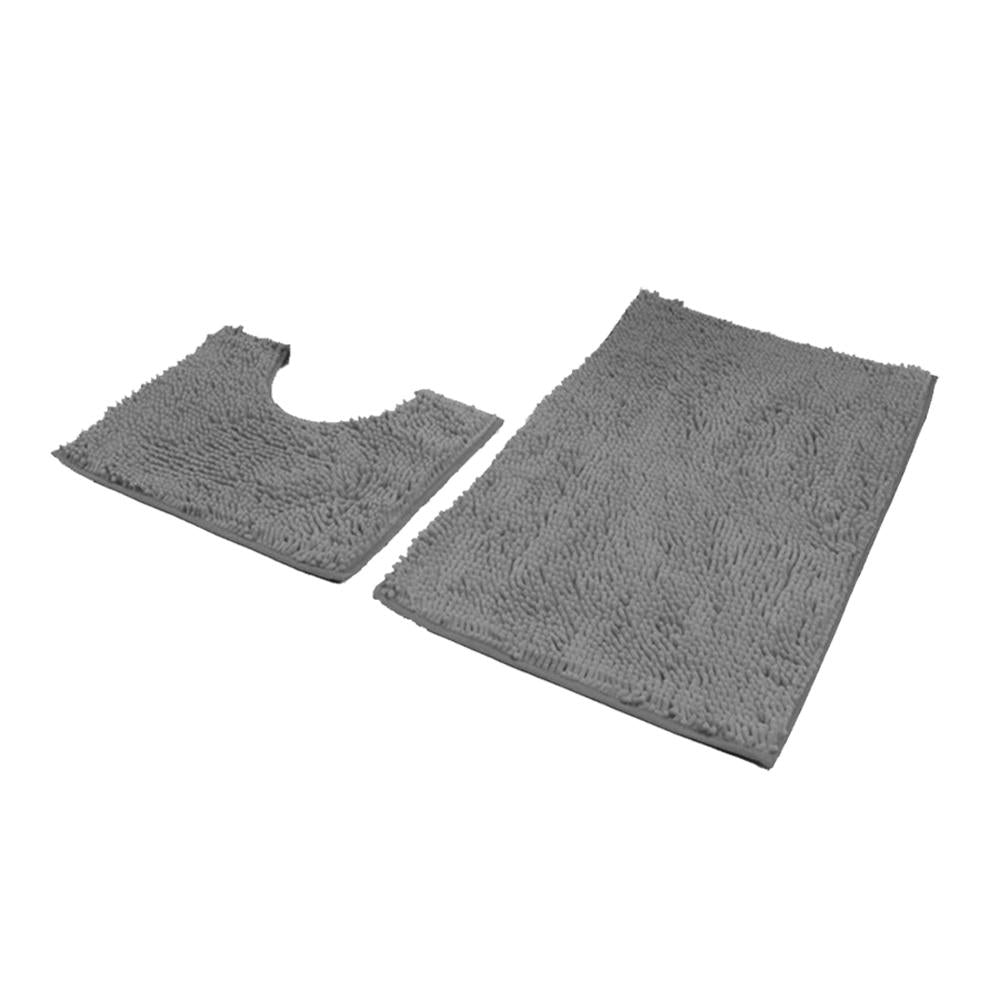 2 Pcs Bathroom Rugs Mat Set with Anti-Slip Bath Rug and Toilet Mat