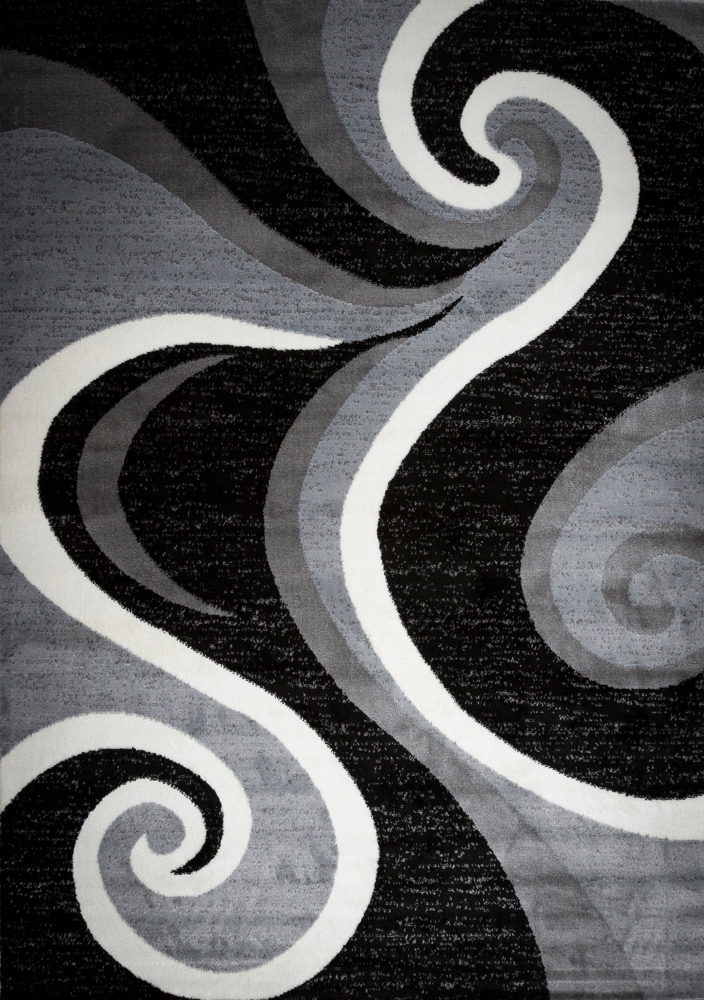 Blacksmith Swish Gray/Black Area Rug 8 ft. by 10 ft.