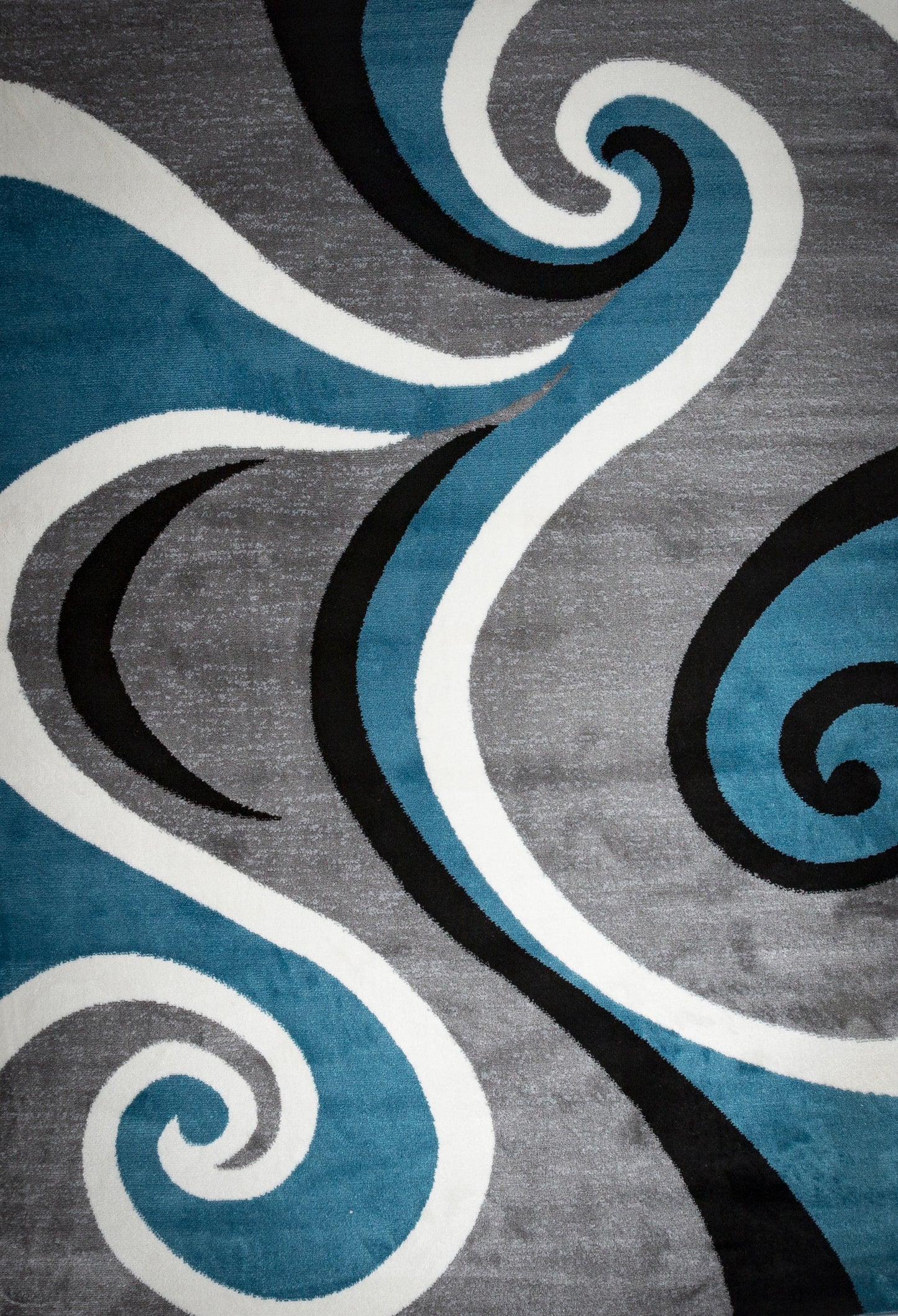 Blacksmith Swish Blue/Gray Area Rug 8 ft. by 10 ft.