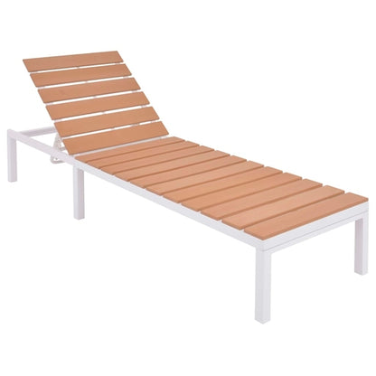 Sun Lounger Aluminium and WPC Brown